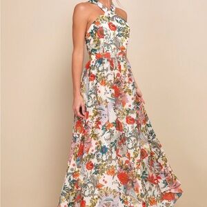 Lulu's Multicolor Floral Halter Maxi Dress